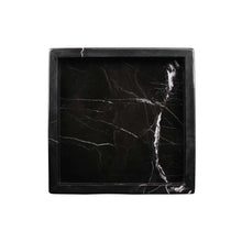 Afbeelding in Gallery-weergave laden, Mooisa marmer zwart dienblad vierkant met boord 30x30cm
