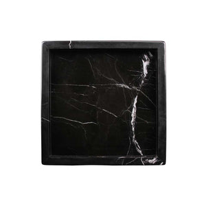 Mooisa marmer zwart dienblad vierkant met boord 30x30cm
