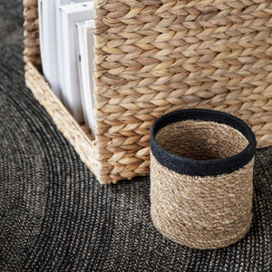 Seagrass basket black 16x15cm