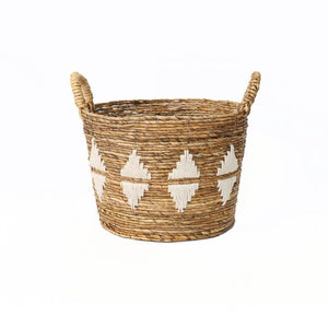 The banana stitched Basket - natural white