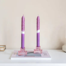 Afbeelding in Gallery-weergave laden, Dip Dye Candle by Studio M - Pink Glitter set van 2
