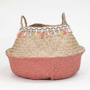 Basket Seagrass Orange 45x45x30cm