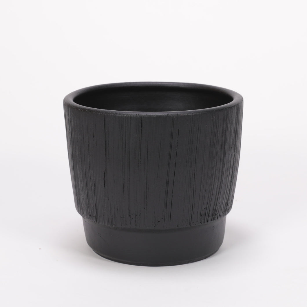 Sella pot mat black D14,5x13cm