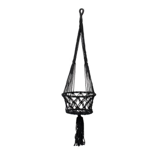 De Macrame Planthanger - Zwart - L