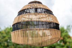 De Striped Hanglamp - Naturel Zwart - L