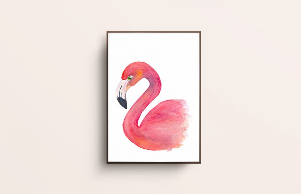 Poster A4 Flamingo