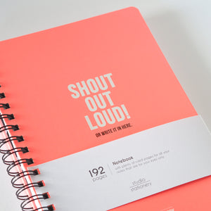 Pink notebook shout out loud